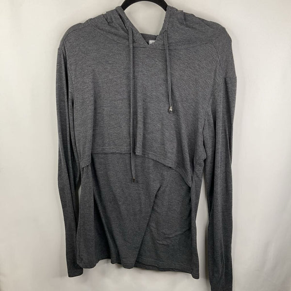 Size L: Ginkana Dark Gray Nursing Hoodie