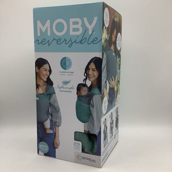 Moby Reversible Jade/Gray Featherknit Wrap - NEW IN BOX
