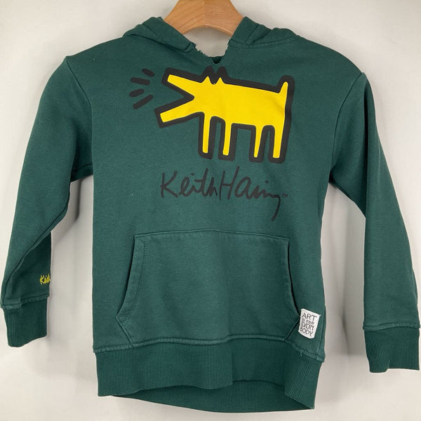 Size 8: Keith Haring Green/Yellow Barking Dog Hoodie