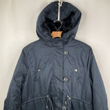 Size S: H&M Black Faux-Fur Lined Hooded Zip-Up Winter Coat