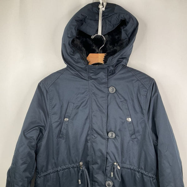 Size S: H&M Black Faux-Fur Lined Hooded Zip-Up Winter Coat