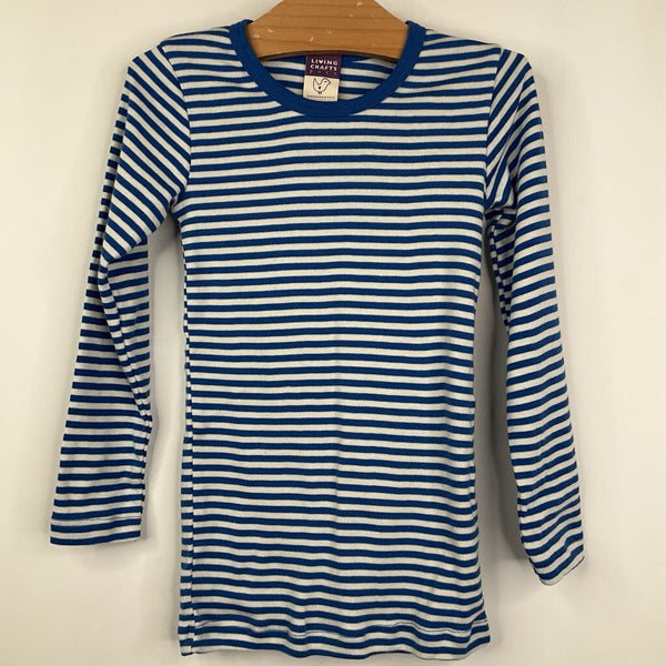Size 4-5: Living Crafts Blue/White Striped Long Sleeve Shirt