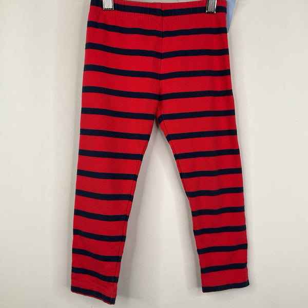 Size 4: Primary Red/Blue Striped Leggings