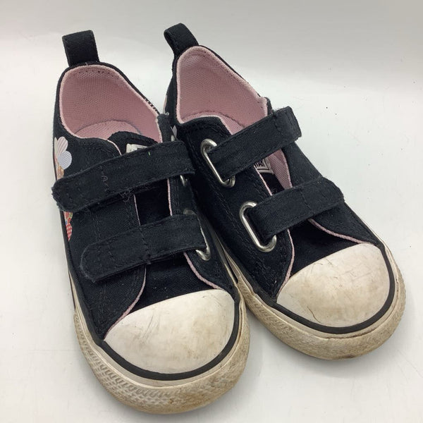 Size 8: Converse Black Floral Velcro Strap Shoes