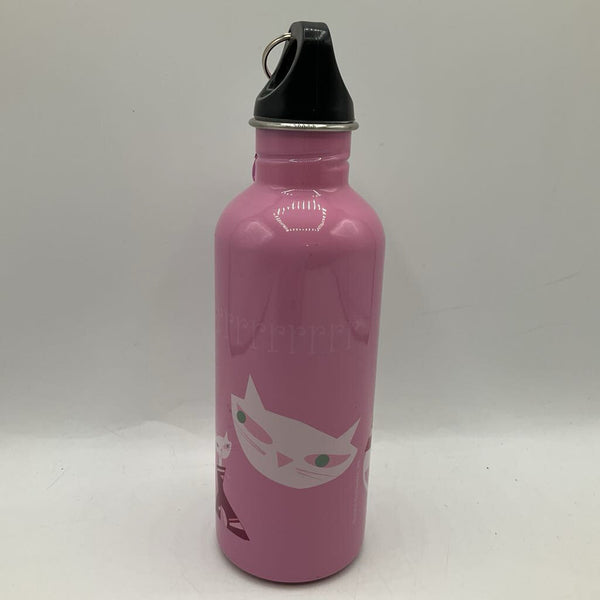 Pink 'Puurrrr' Cat Metal Water Bottle
