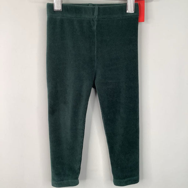 Size 2 (85) : Hanna Andersson Green Ribbed Leggings
