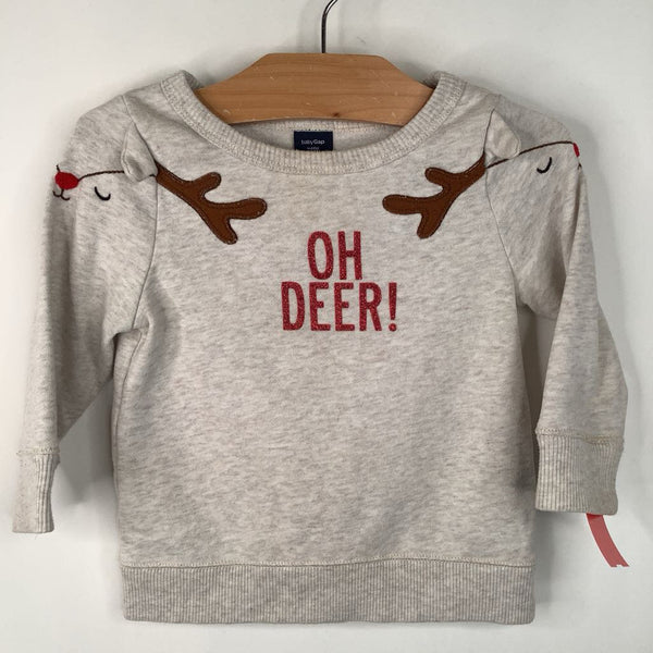 Size 18-24m Gap Cream "Oh Deer" Sweatshirt