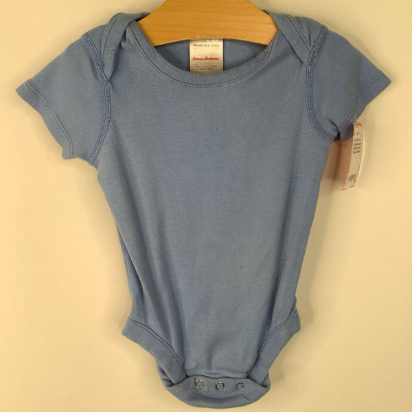 Size 6-12m (70): Hanna Andersson Light Blue Short Sleeve Onesie