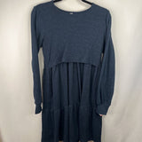 Size L: Latched Mama Navy Waffle Long Sleeve Dress