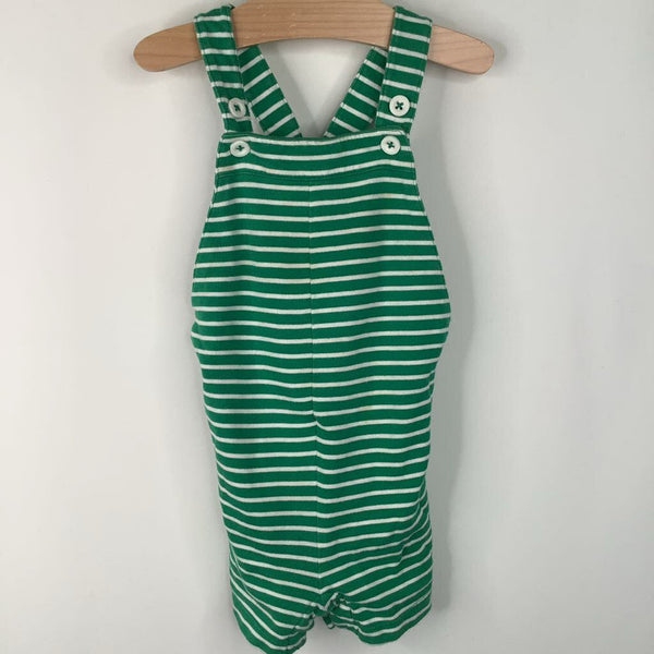 Size 12-18m Mini Boden Green/White Stripe Shorty Overall