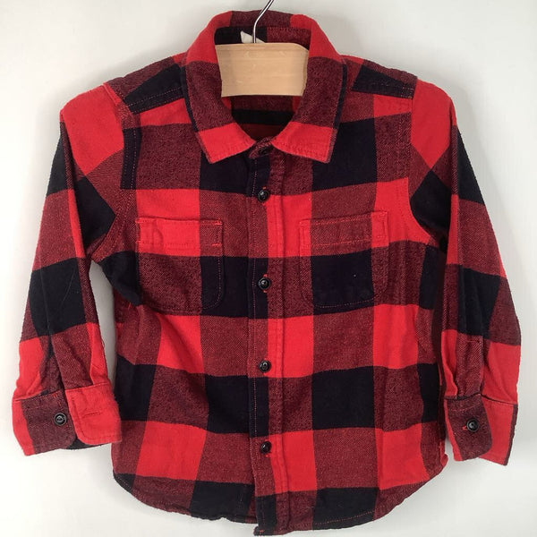 Size 2 Gap Red/Black Buffalo Plaid Button Up Long Sleeve Shirt