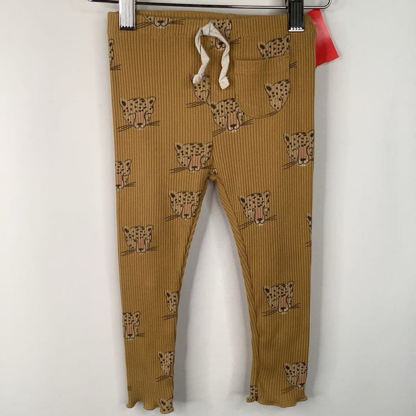 Size 18-24 Zara Mustard Leopard Print Ribed Leggings