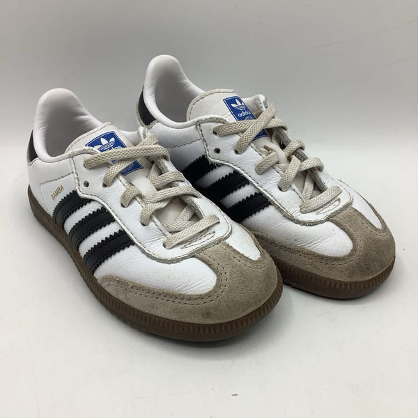 Size 9: Adidas White/Black Slip On Sneakers