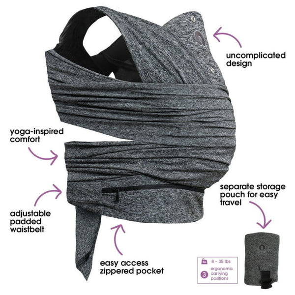 Boppy Grey Heathered Wrap Carrier