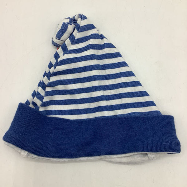Size NB: Rae Dunn Baby Blue/White Striped Hat