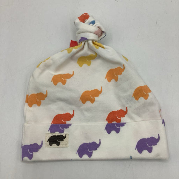 Size NB: White/Multi Elephant Hat