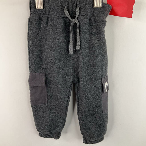 Size 3-6m: Rabbit + BEar Grey Drawstring Cozy Pants