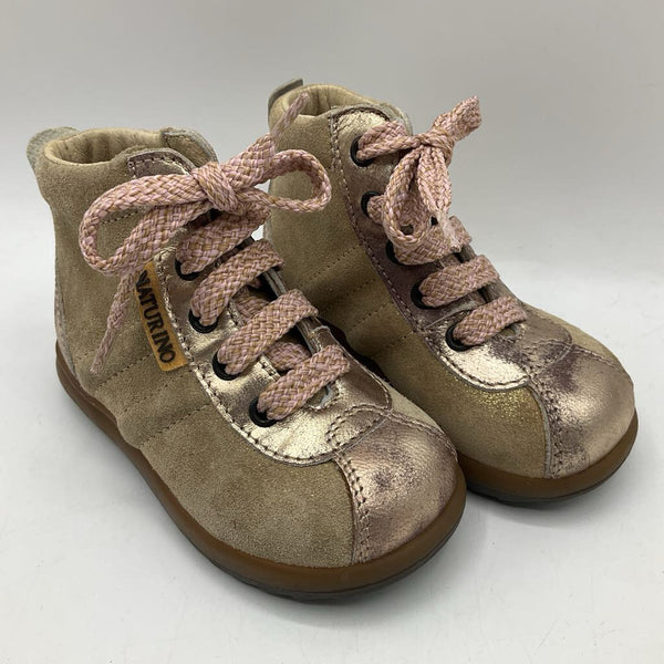 Size 4.5-5 (20): Naturino Tan/Pink Lace-Up Shoes