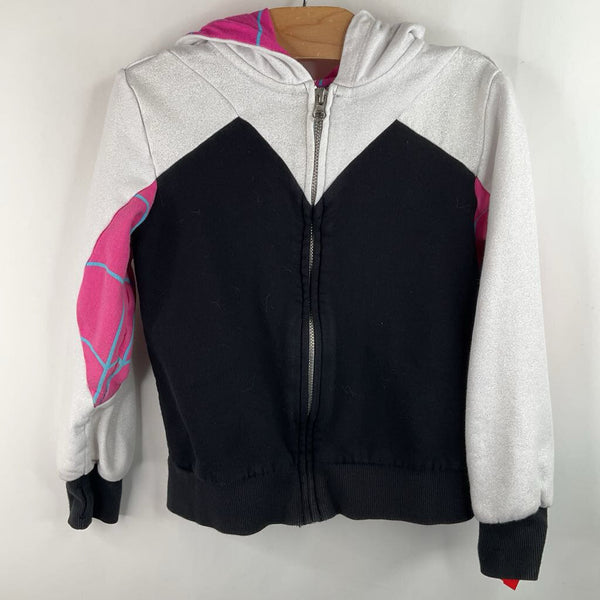 Size 5-6: Marvel White/Black/Pink Spider Gwen Zip Up Jacket