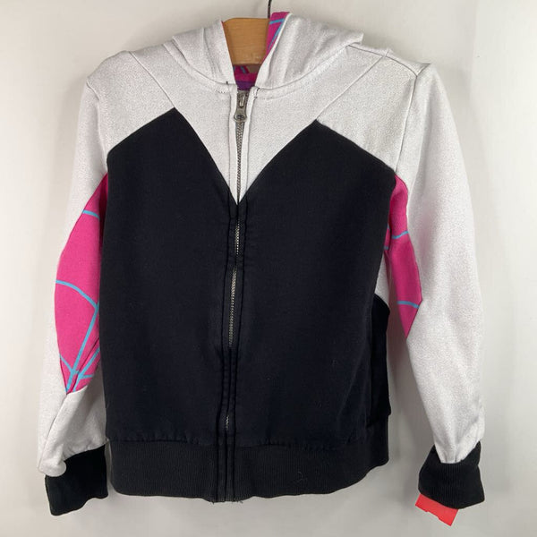 Size 5-6: Marvel White/Black/Pink Spider Gwen Zip Up Jacket