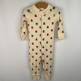 Size 12-18m (75): Hanna Andersson Creme/Red Floral 1pc PJs