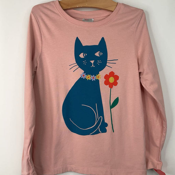 Size 6-7 Hanna Andersson Pink Blue Cat Long Sleeve