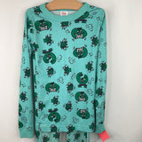 Size 8 (130): Hanna Andersson Blue/Green Hulk Print 2pc PJs- REDUCED