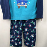 Size 8: Lands End Blue Holiday Gnome Print Fleece 2pc PJs