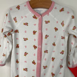 Size 6m: Ralph Lauren White/Pink Bear Print 1pc Footy PJs