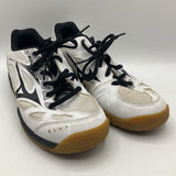 Size 7Y: Cyclone Speed White/Black Lace-Up Volleyball Shoes