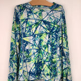 Size 8: Lands End Blue/Green Patterned 2pc Base Layers