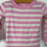 Size 2 (85) Hanna Andersson Pink/White Stripe 2pc PJ