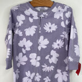 Size 2: Carter's Purple Floral Fleece 1pc Footy PJs