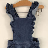 Size 5 (110): Hanna Andersson Blue Dark Wash Frilly Overalls