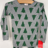 Size 3 (90): Hanna Andersson Grey/Green Tree Print 2pc PJs