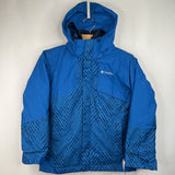 Size 8: Columbia Blue Patterned Fleece Lined 3-In-1 Winter Coat
