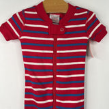 Size 3-6m (60): Hanna Andersson Red/White/Blue Striped 1pc Shorty PJs
