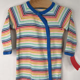 Size 3-6m: Primary Rainbow Striped 1pc Footy PJs