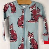 Size 9-12m: Tea Light Blue Fox Print 1pc PJs