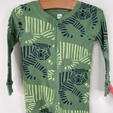 Size 9-12m: Tea Green Tiger Print 1pc PJs