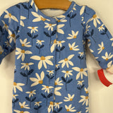 Size 3m: Winter Water Factory Blue Flower Print 1pc PJs