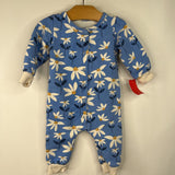 Size 3m: Winter Water Factory Blue Flower Print 1pc PJs