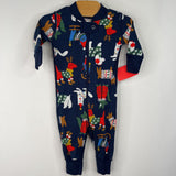 Size 0-3m (50): Hanna Andersson Blue Holiday Dogs Print 1pc PJs