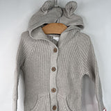 Size 3-6m: Jamie Kay Faded Green Knitted Button-Up Hooded Romper