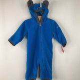 Size NB-3m: Columbia Blue Zip-Up Fleece Bunting