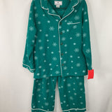 Size 8: Petite Plume Green Snowflake Print 2pc PJs