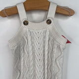 Size 3-6m (60): Hanna Anderson White Knit Overalls