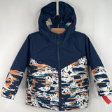 Size 2: Swiss Tech Blue/White/Orange Patterned Zip-Up 3-In-1 Winter Coat