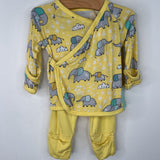 Size 0-3m: Little Sleepies Yellow Elephant Print 2pc PJs