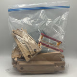 2 Gallon Bag Of Assorted Wooden Trains & Tracks